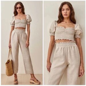 Reformation Mora Linen Top & Pants Set
